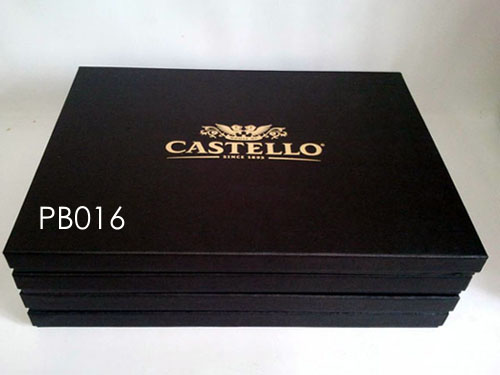 black box with golden foil hot stamping logo