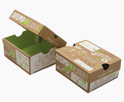 corrugated printed box with plastic handle