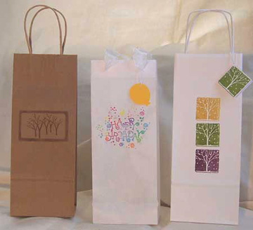 Wine bags with twist paper handle